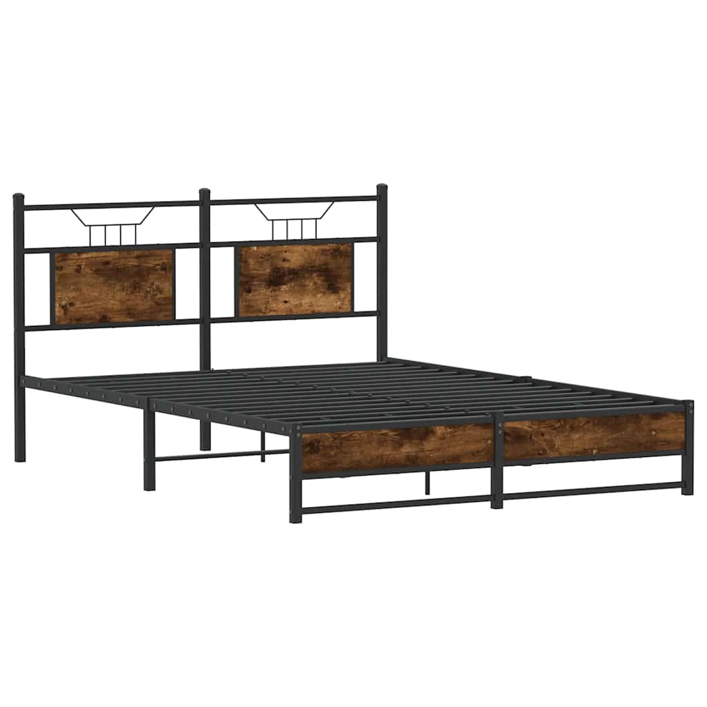 sengeramme 137x190 cm uden madras konstrueret træ røget eg