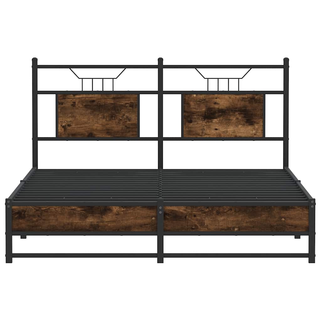 sengeramme 140x190 cm uden madras konstrueret træ røget eg