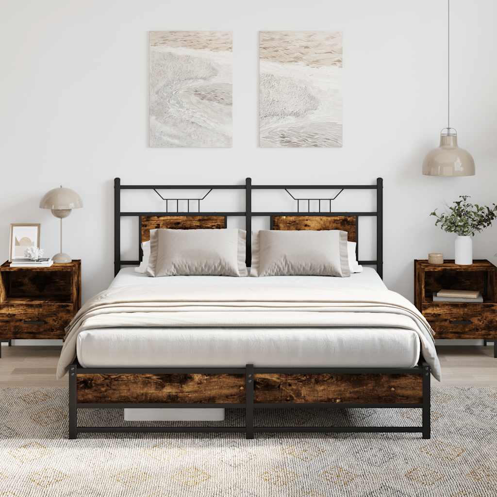 sengeramme 150x200 cm uden madras konstrueret træ røget eg