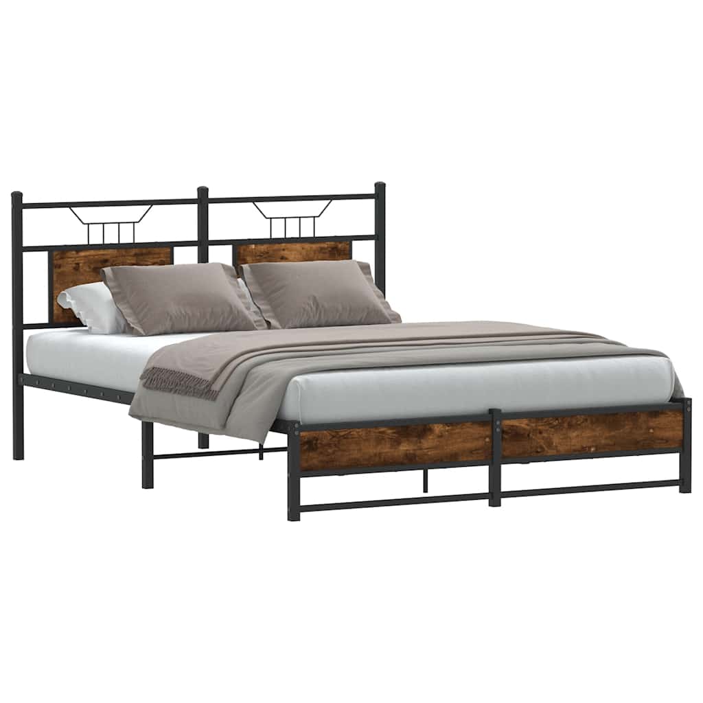 sengeramme 150x200 cm uden madras konstrueret træ røget eg