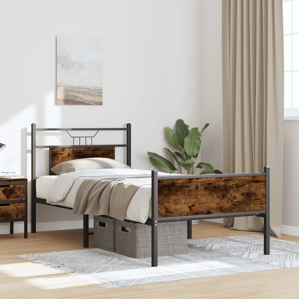 sengeramme 80x200 cm uden madras konstrueret træ røget eg