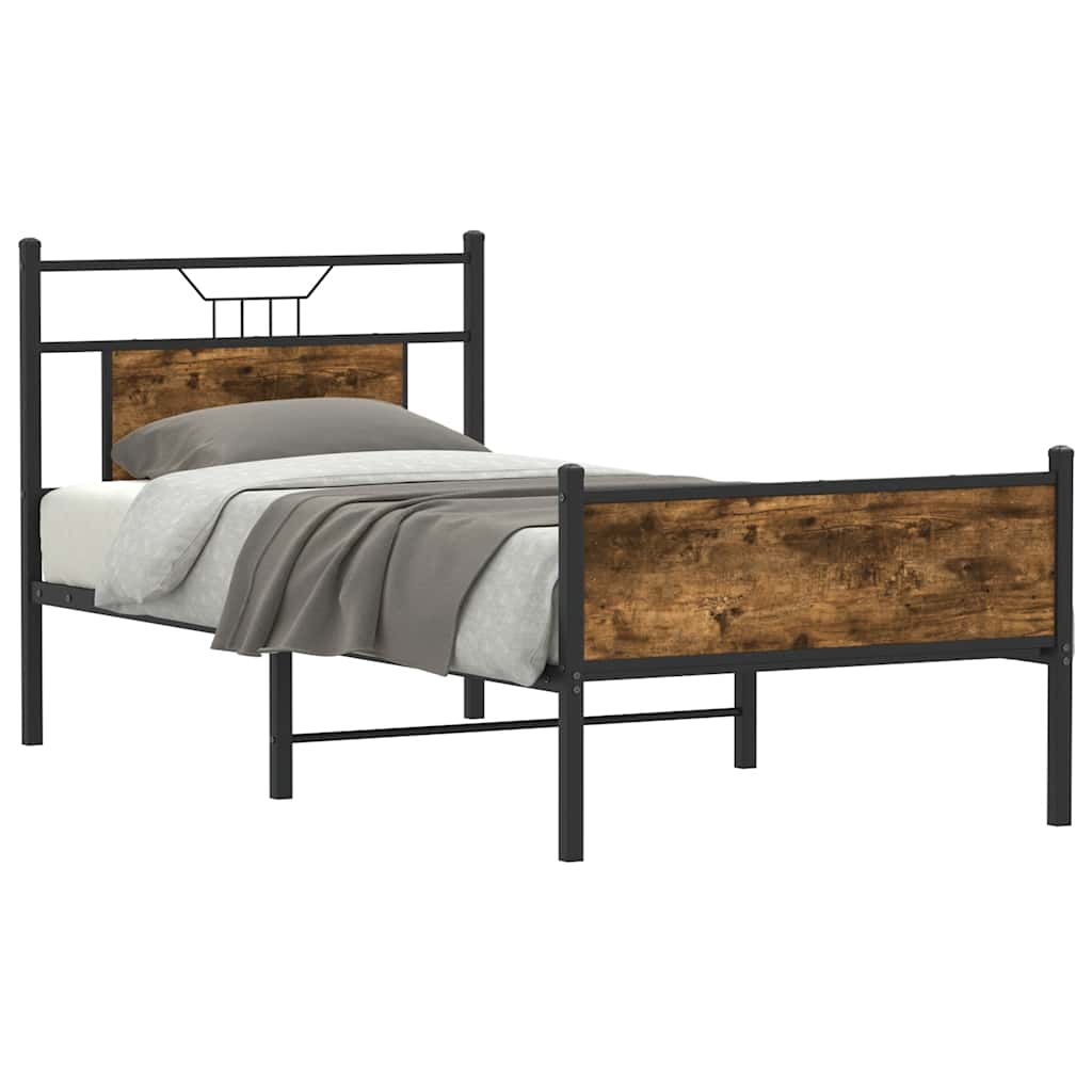 sengeramme 80x200 cm uden madras konstrueret træ røget eg