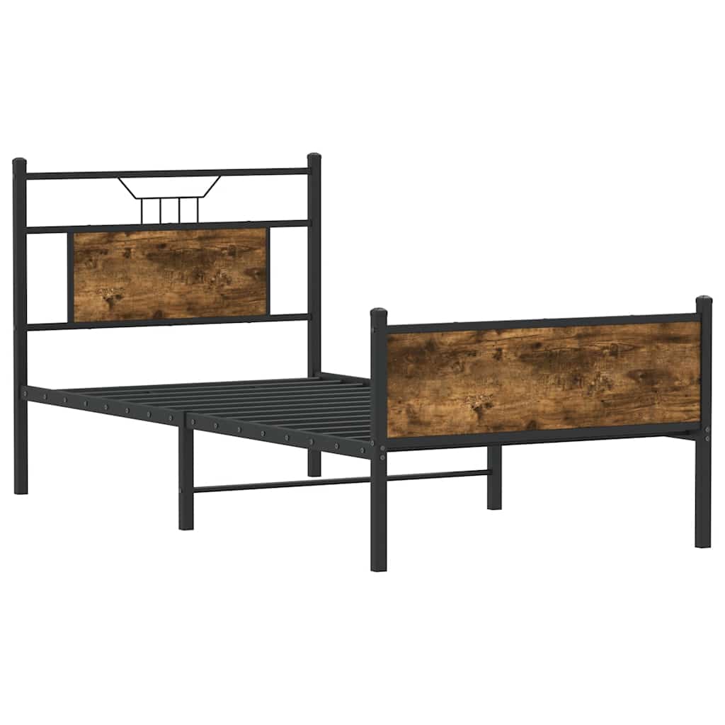 sengeramme 90x190 cm uden madras konstrueret træ røget eg