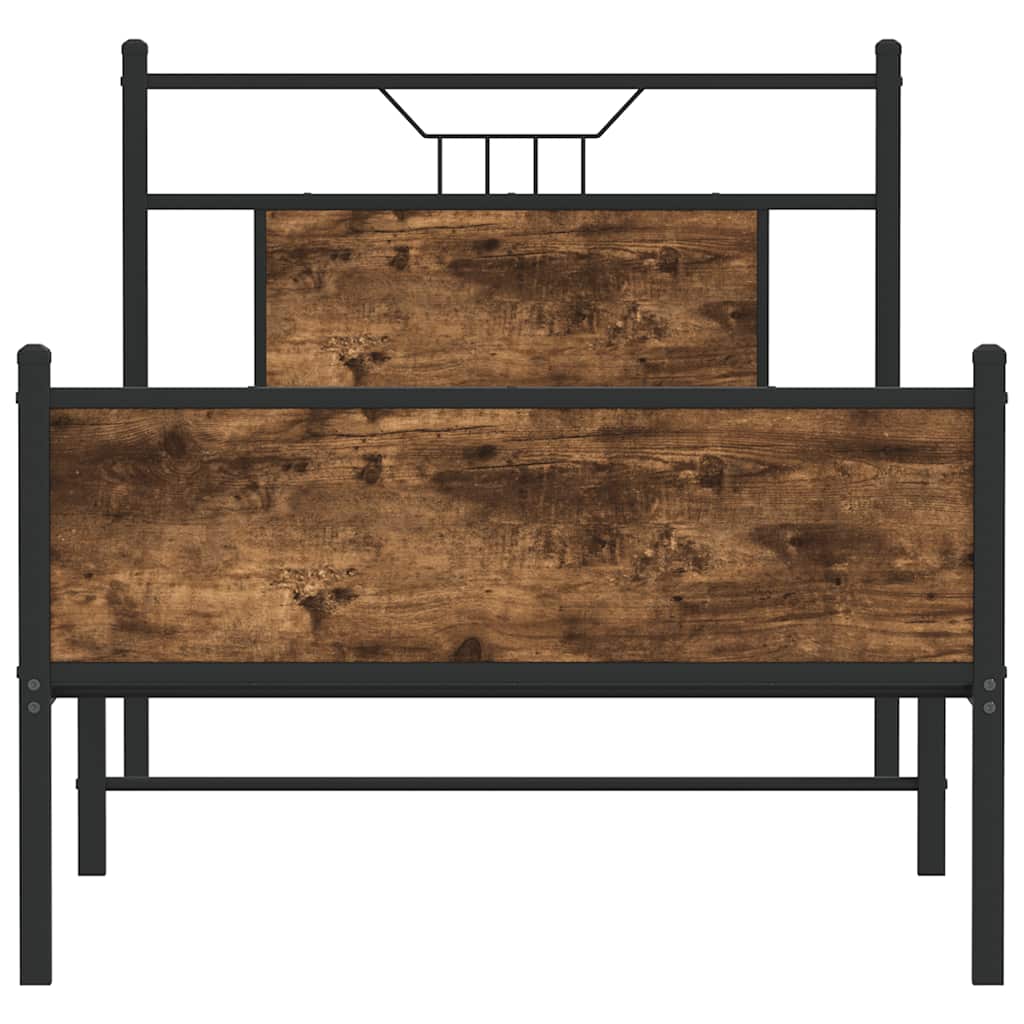 sengeramme 90x200 cm uden madras konstrueret træ røget eg