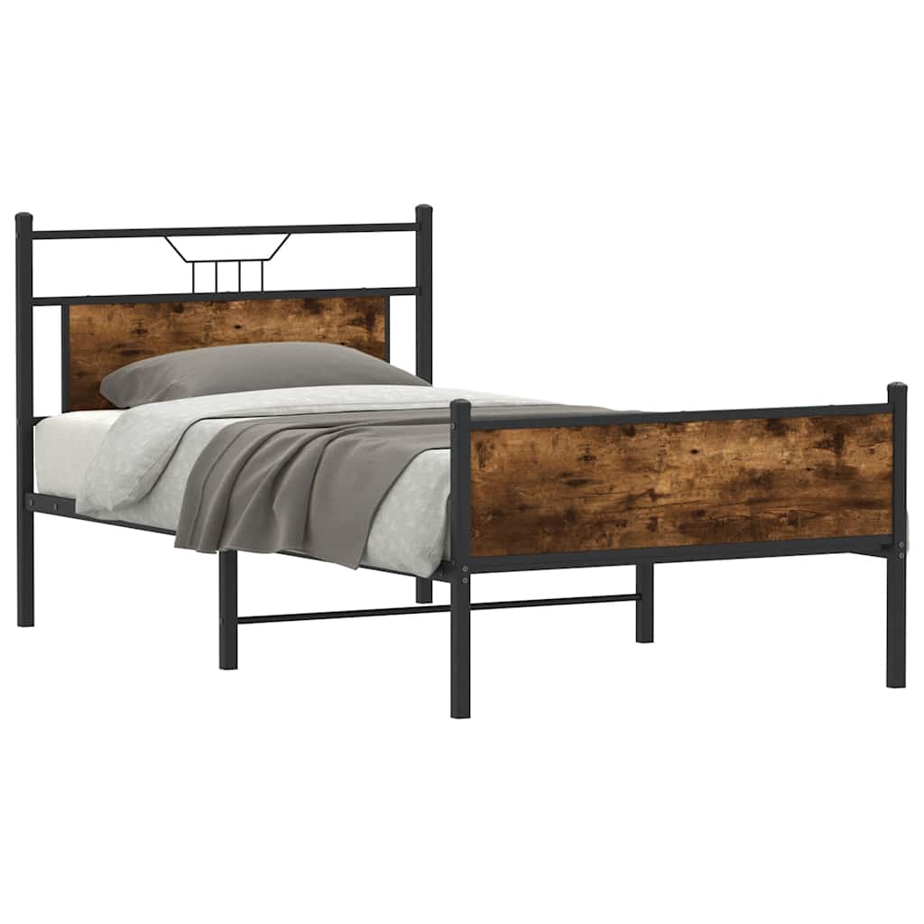 sengeramme 100x190 cm uden madras konstrueret træ røget eg