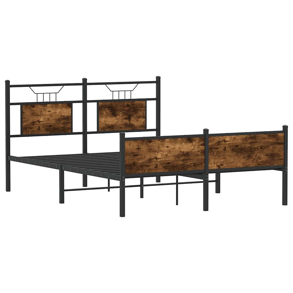 sengeramme 137x190 cm uden madras konstrueret træ røget eg