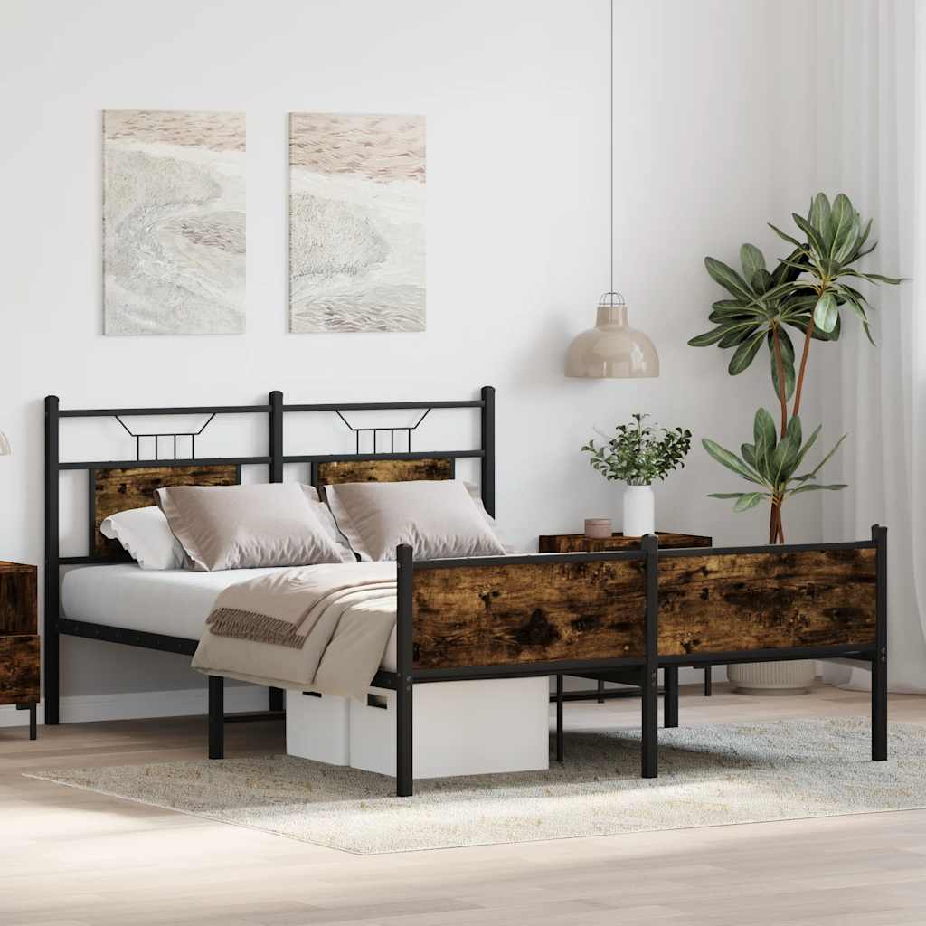 sengeramme 140x190 cm uden madras konstrueret træ røget eg