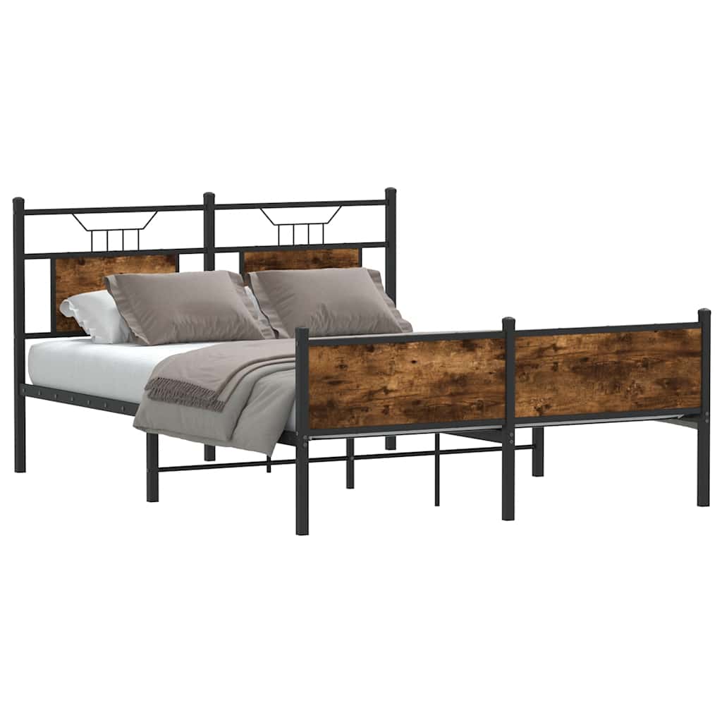 sengeramme 150x200 cm uden madras konstrueret træ røget eg