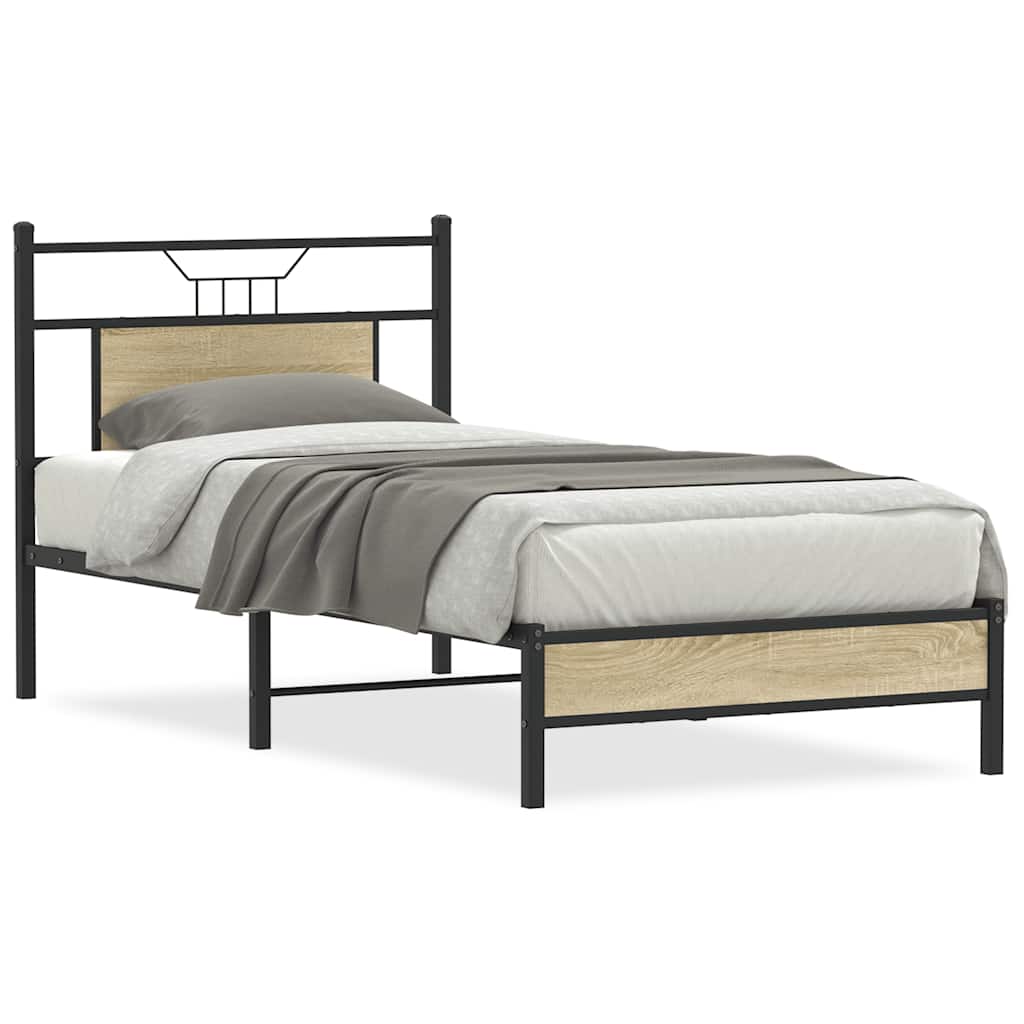 sengeramme 80x200 cm uden madras konstrueret træ sonoma-eg