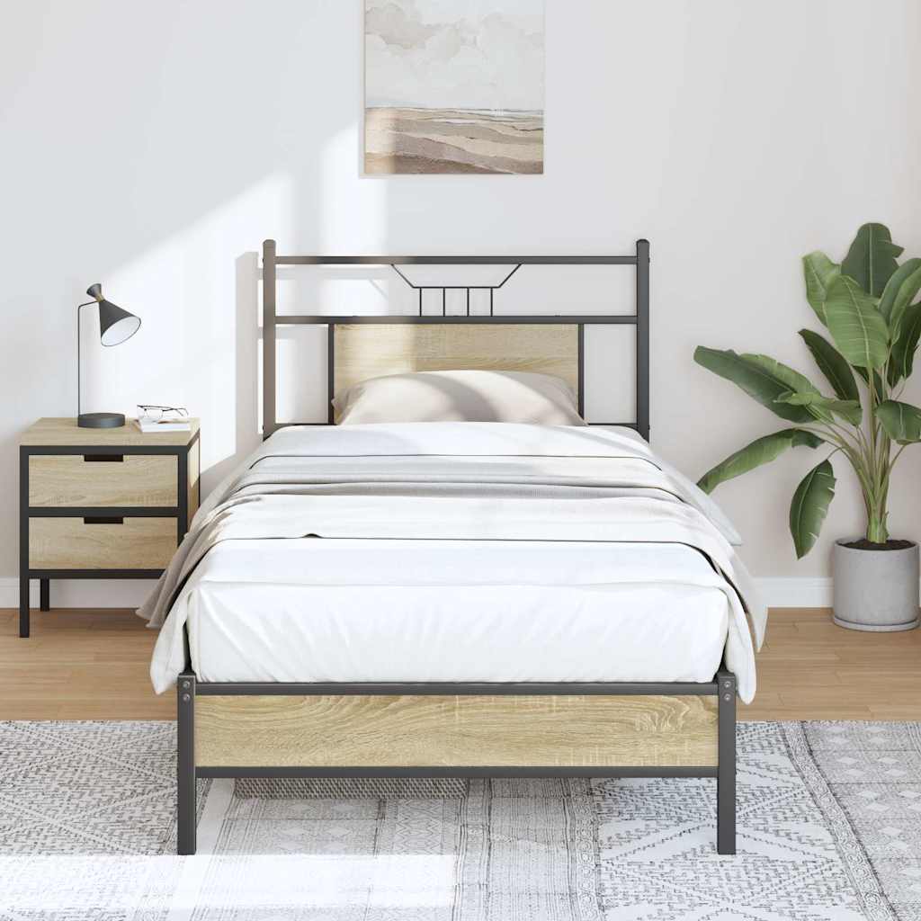sengeramme 80x200 cm uden madras konstrueret træ sonoma-eg