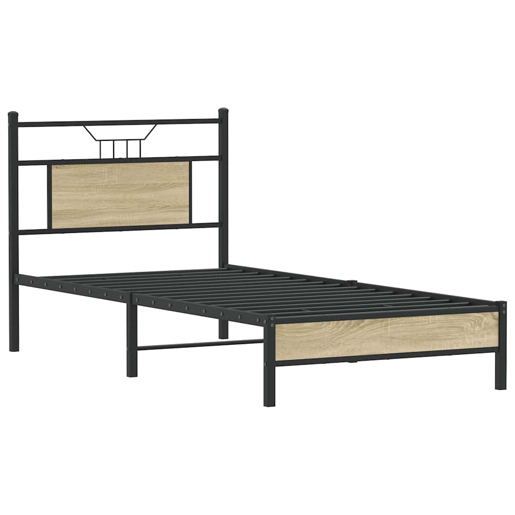 sengeramme 90x200 cm uden madras konstrueret træ sonoma-eg