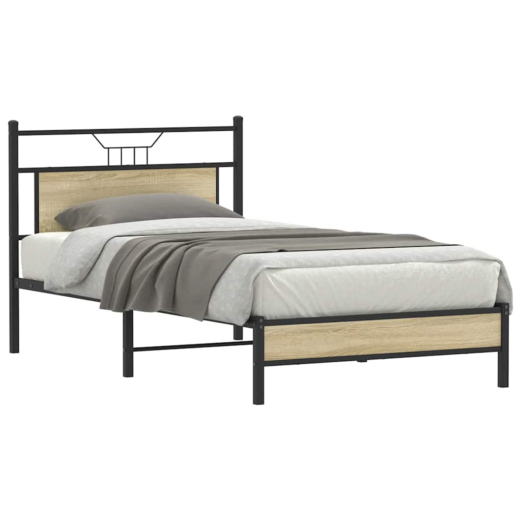 sengeramme 100x190 cm uden madras konstrueret træ sonoma-eg