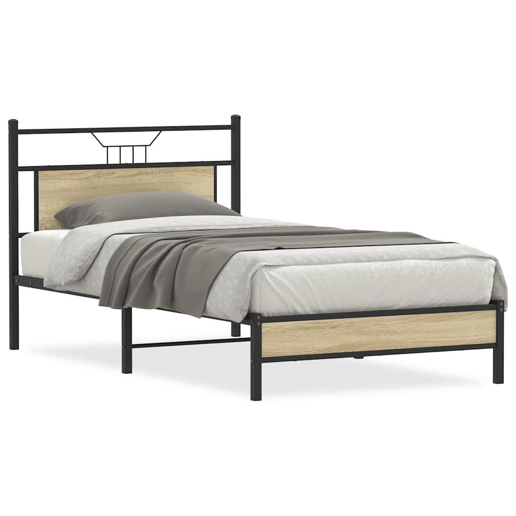 sengeramme uden madras 107x203 cm konstrueret træ sonoma-eg