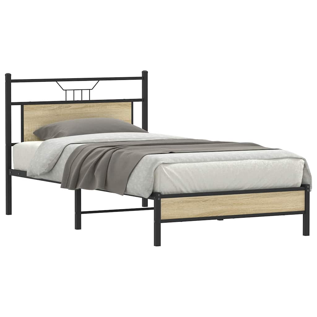 sengeramme uden madras 107x203 cm konstrueret træ sonoma-eg