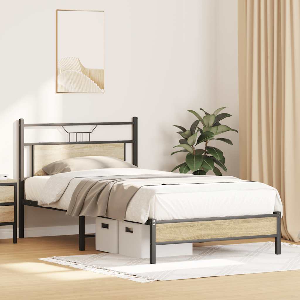 sengeramme uden madras 107x203 cm konstrueret træ sonoma-eg