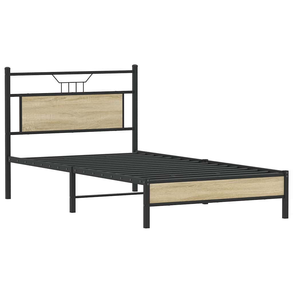 sengeramme uden madras 107x203 cm konstrueret træ sonoma-eg