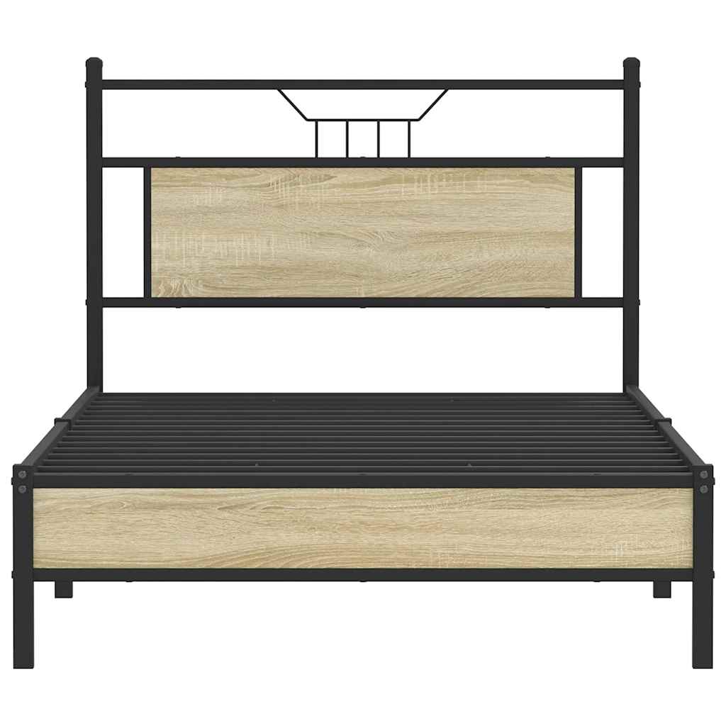 sengeramme uden madras 107x203 cm konstrueret træ sonoma-eg