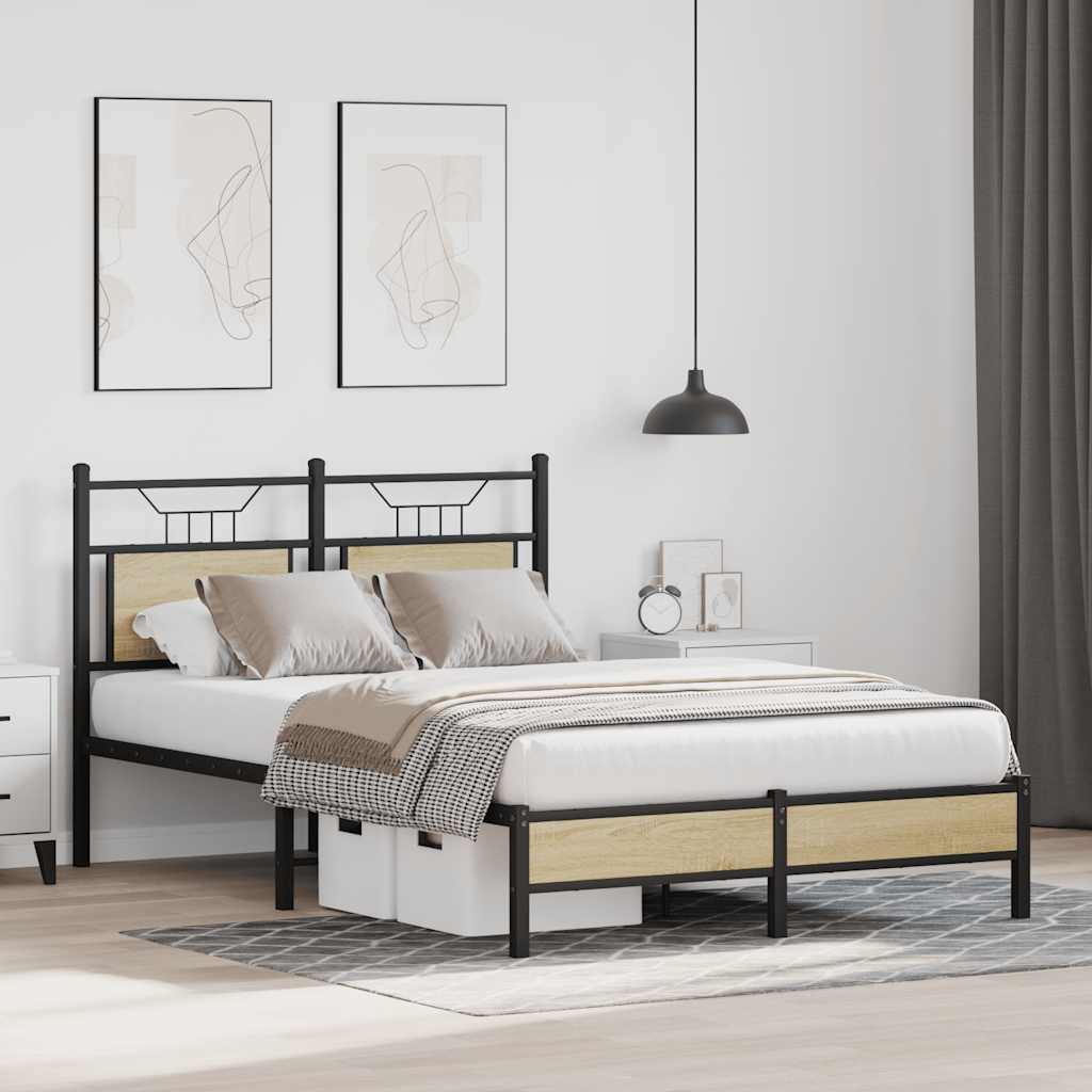 sengeramme 120x190 cm uden madras konstrueret træ sonoma-eg