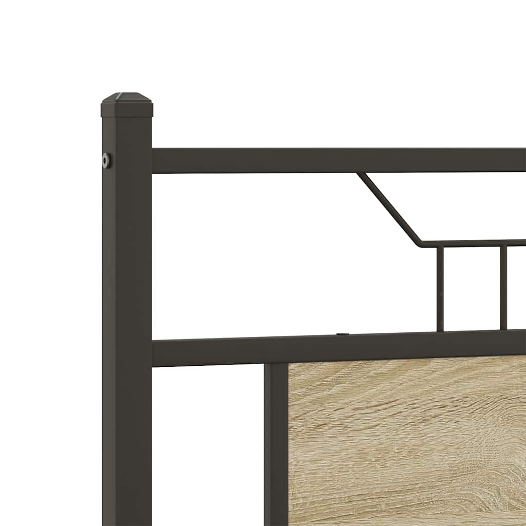 sengeramme 137x190 cm uden madras konstrueret træ sonoma-eg
