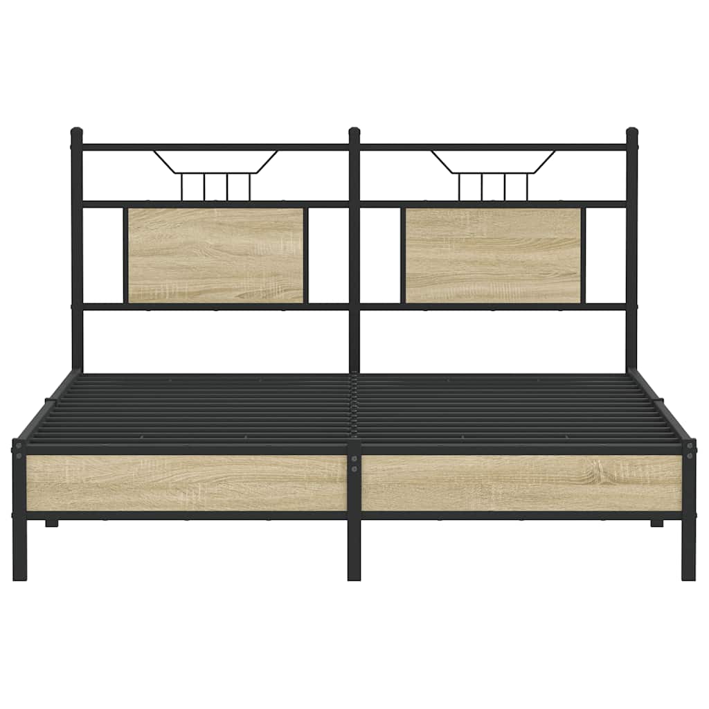 sengeramme 140x190 cm uden madras konstrueret træ sonoma-eg