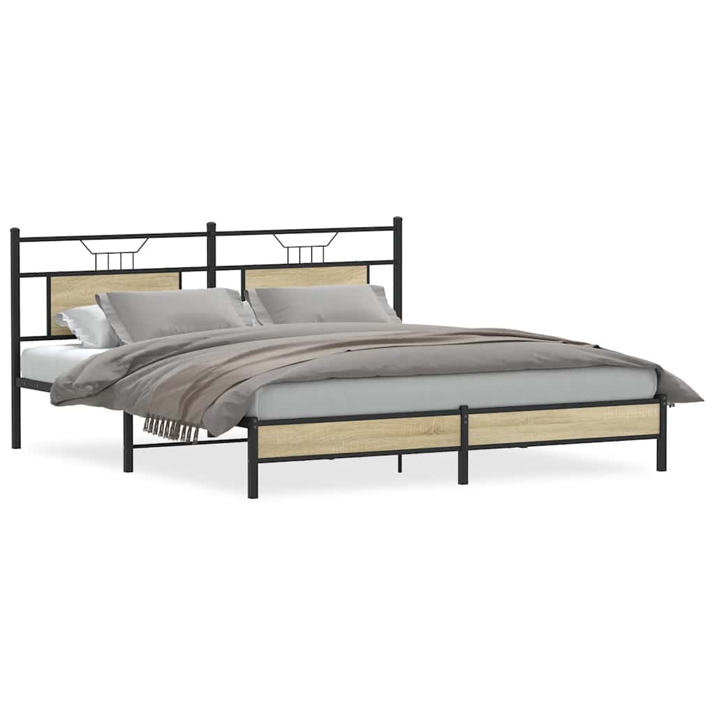 sengeramme uden madras 183x213 cm konstrueret træ sonoma-eg