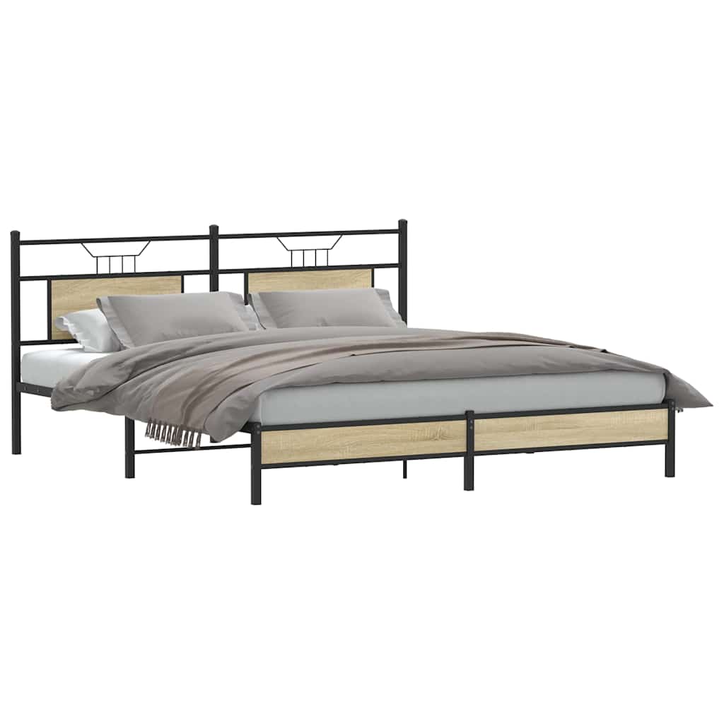 sengeramme uden madras 183x213 cm konstrueret træ sonoma-eg