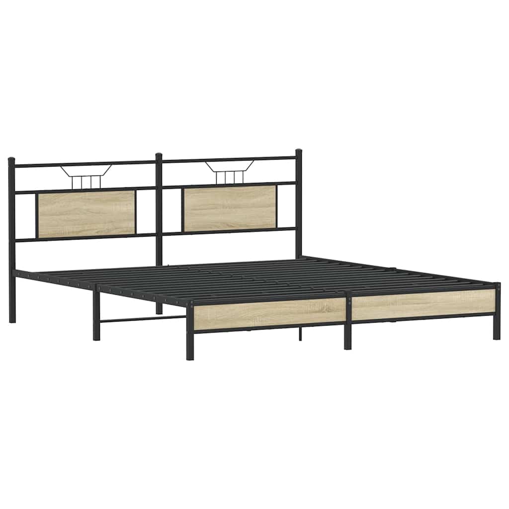 sengeramme uden madras 183x213 cm konstrueret træ sonoma-eg