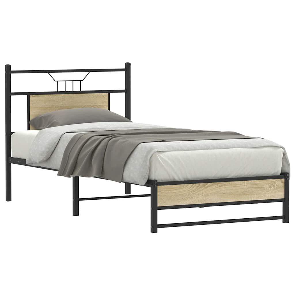 sengeramme 80x200 cm uden madras konstrueret træ sonoma-eg