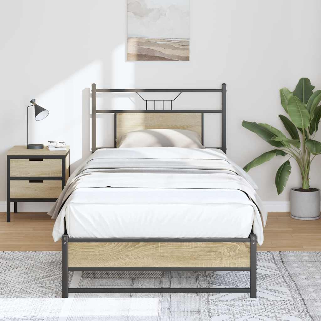 sengeramme 80x200 cm uden madras konstrueret træ sonoma-eg