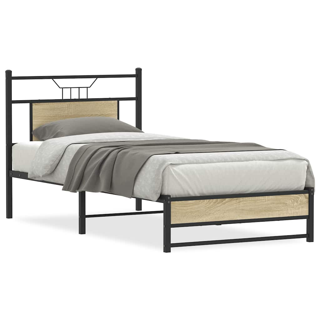 sengeramme 90x190 cm uden madras konstrueret træ sonoma-eg