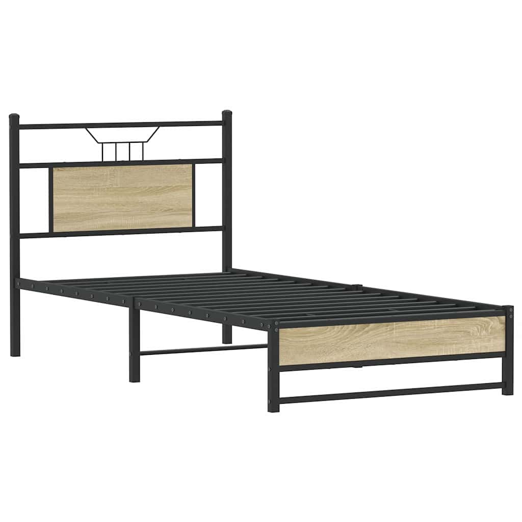 sengeramme 90x200 cm uden madras konstrueret træ sonoma-eg