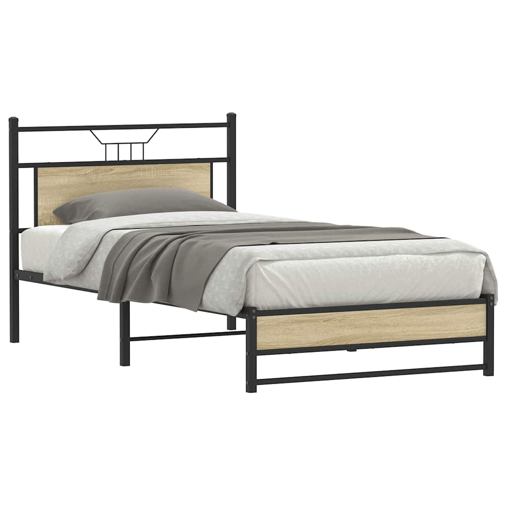 sengeramme uden madras 107x203 cm konstrueret træ sonoma-eg