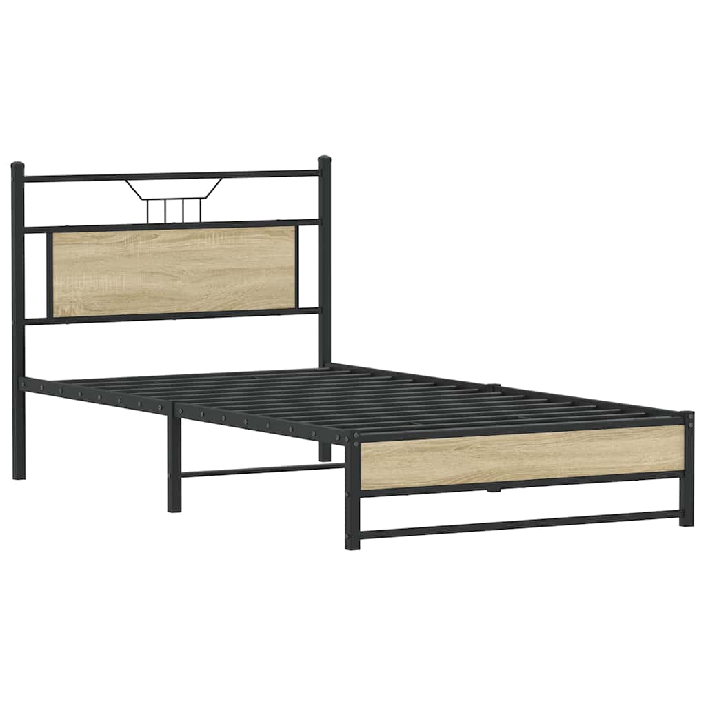 sengeramme uden madras 107x203 cm konstrueret træ sonoma-eg
