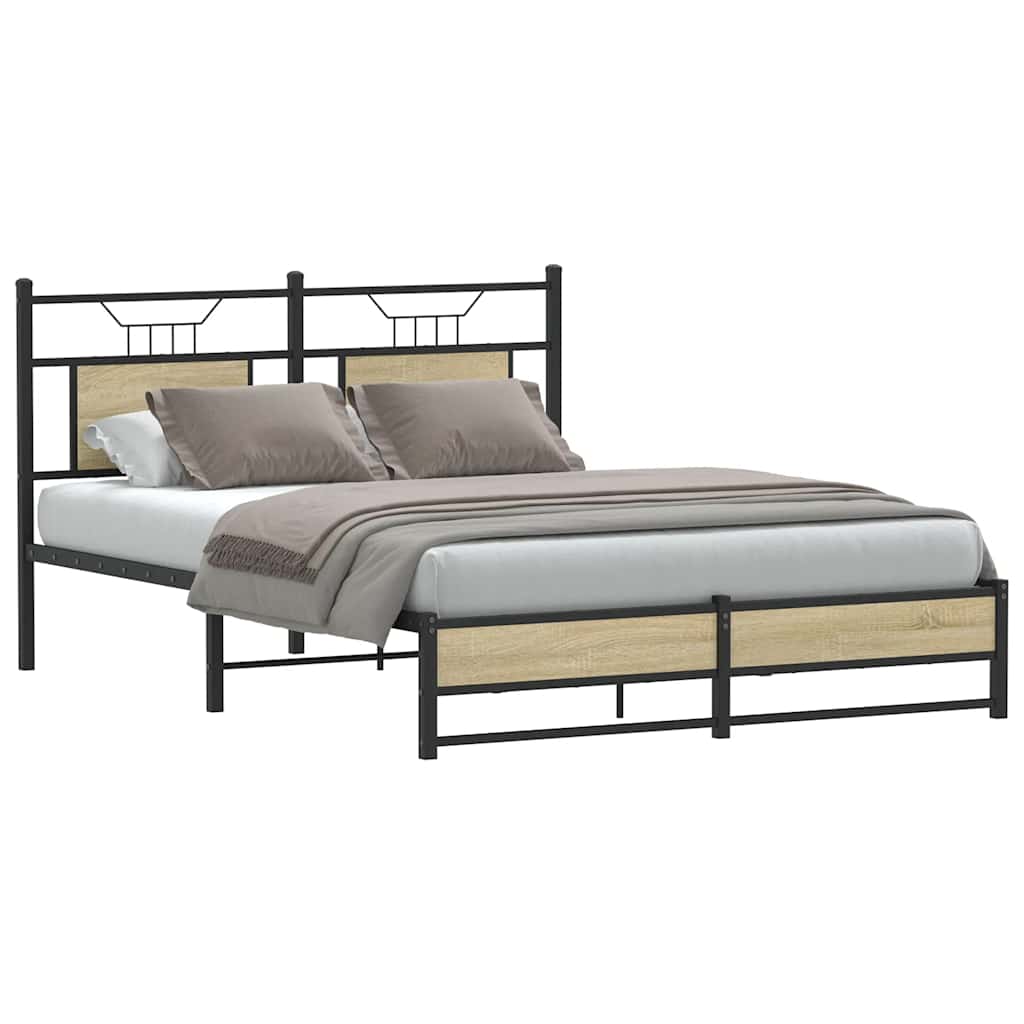 sengeramme 140x190 cm uden madras konstrueret træ sonoma-eg