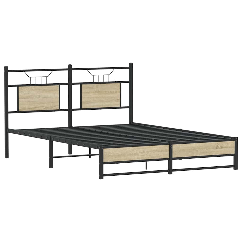 sengeramme 150x200 cm uden madras konstrueret træ sonoma-eg