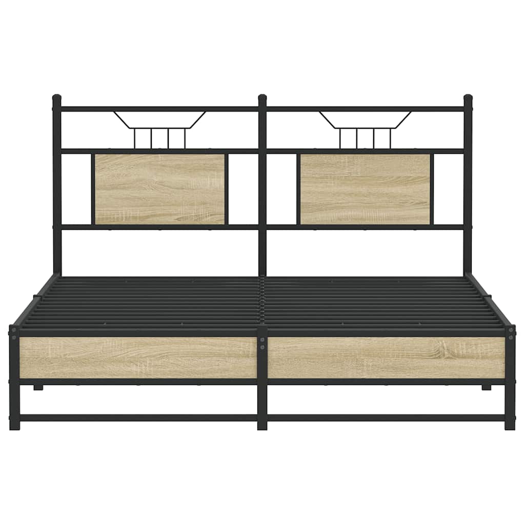 sengeramme 150x200 cm uden madras konstrueret træ sonoma-eg