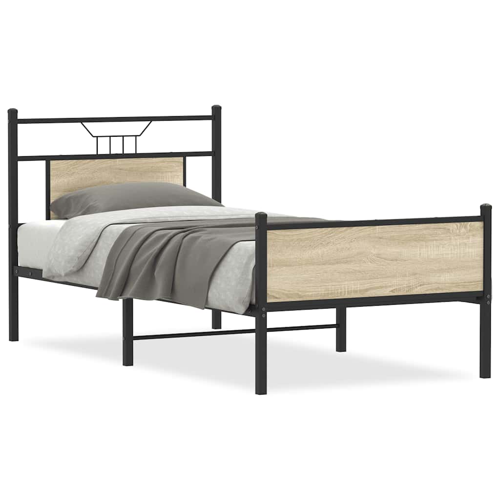 sengeramme 90x200 cm uden madras konstrueret træ sonoma-eg