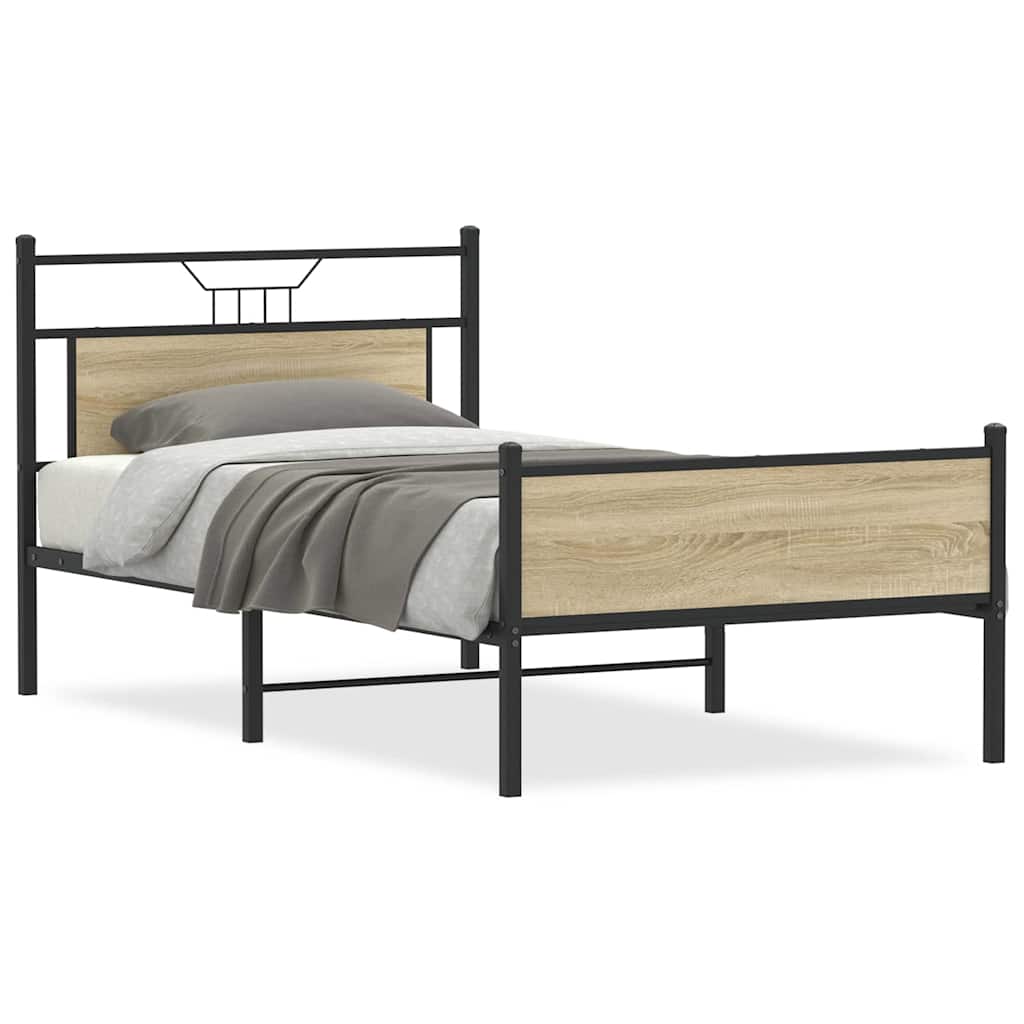 sengeramme 100x190 cm uden madras konstrueret træ sonoma-eg