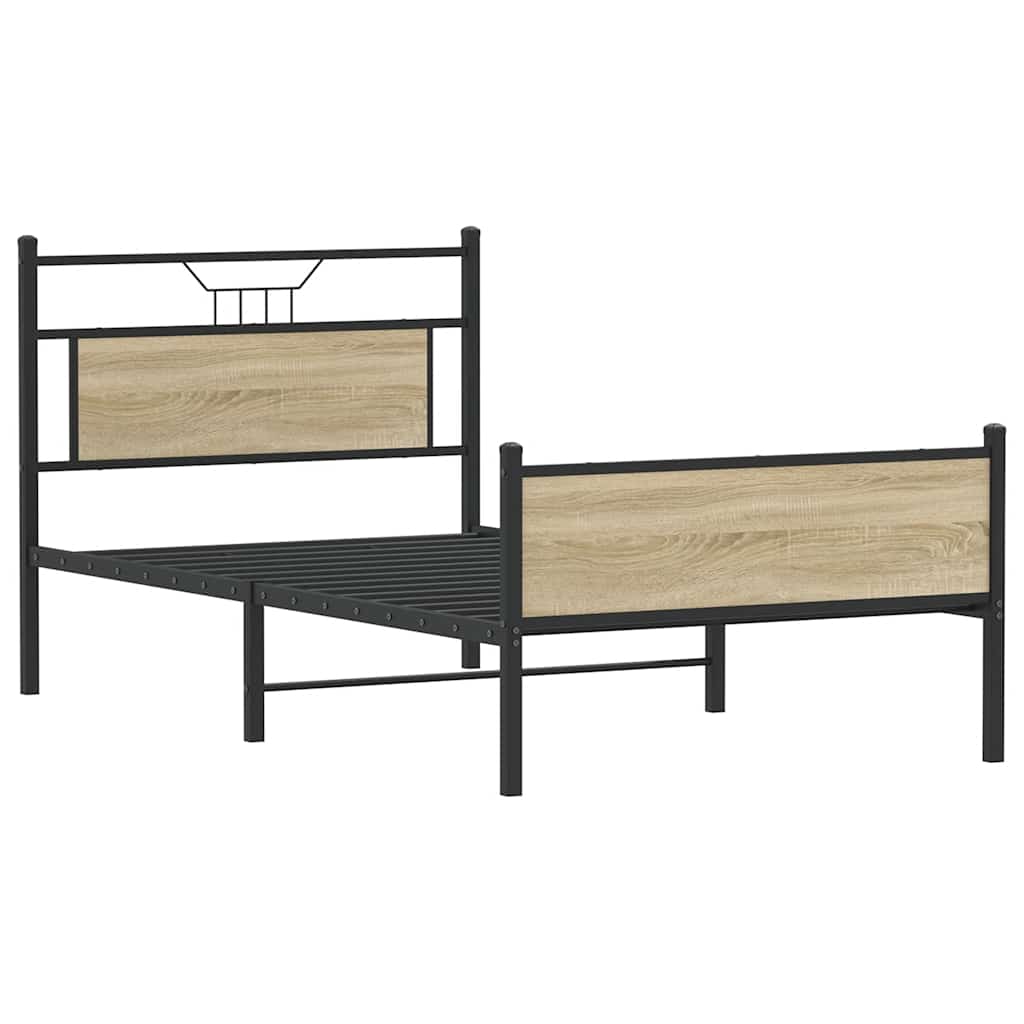 sengeramme 100x200 cm uden madras konstrueret træ sonoma-eg