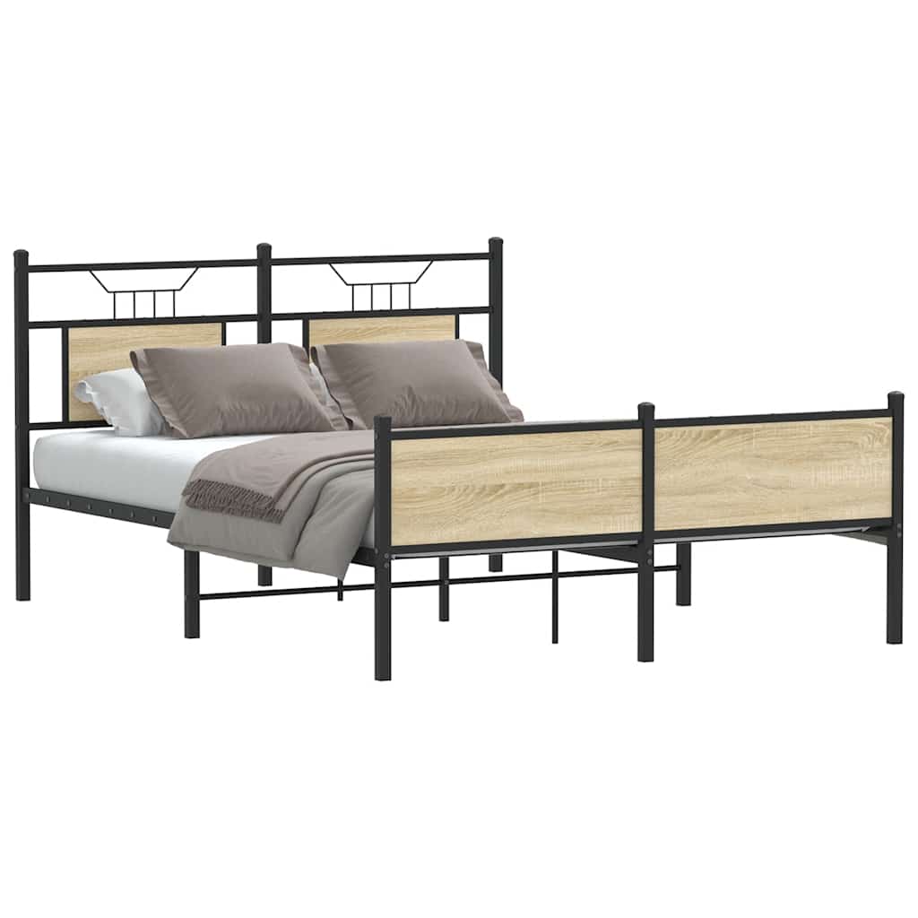sengeramme 140x200 cm uden madras konstrueret træ sonoma-eg