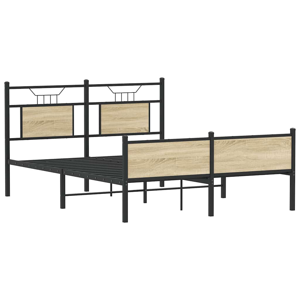 sengeramme 150x200 cm uden madras konstrueret træ sonoma-eg