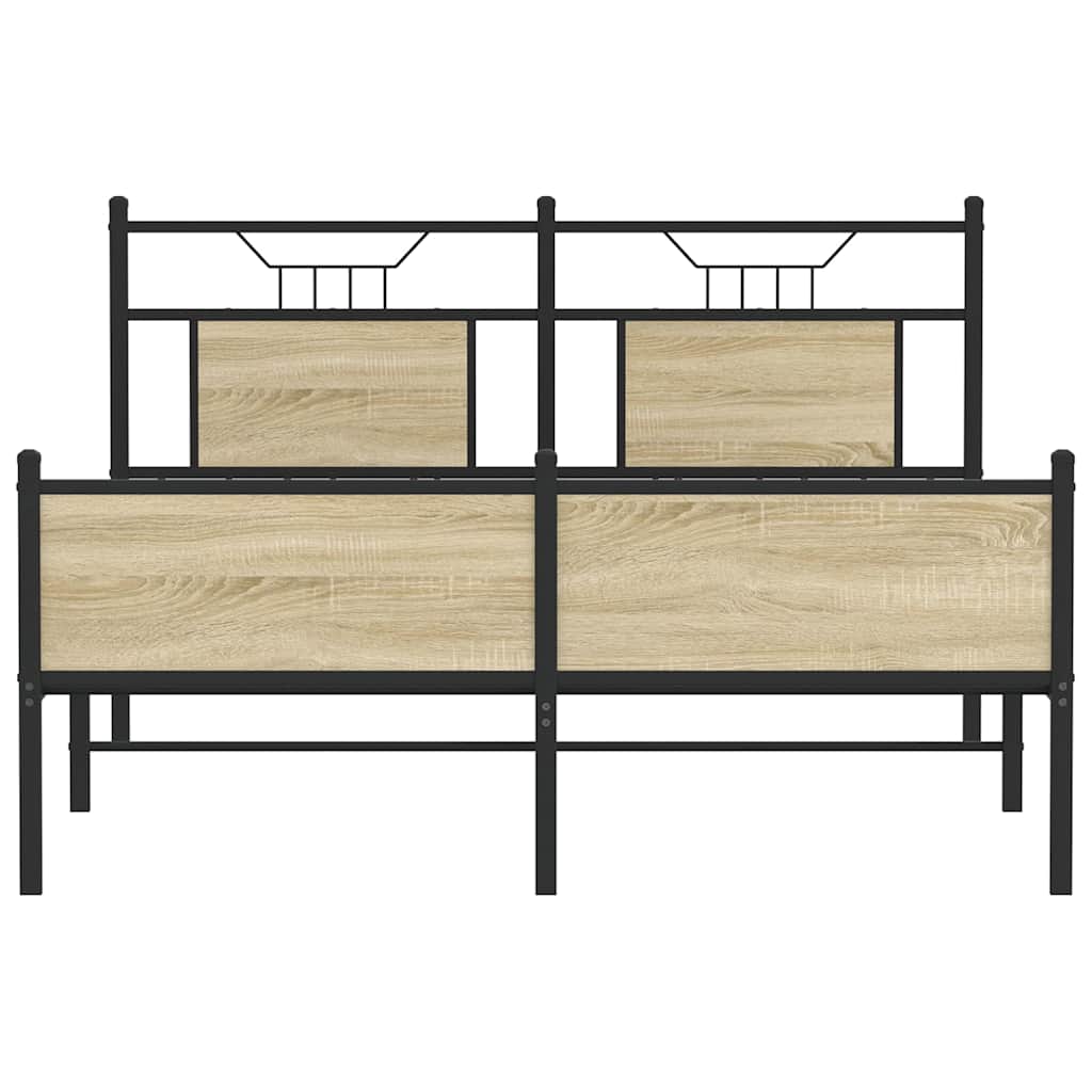 sengeramme 150x200 cm uden madras konstrueret træ sonoma-eg