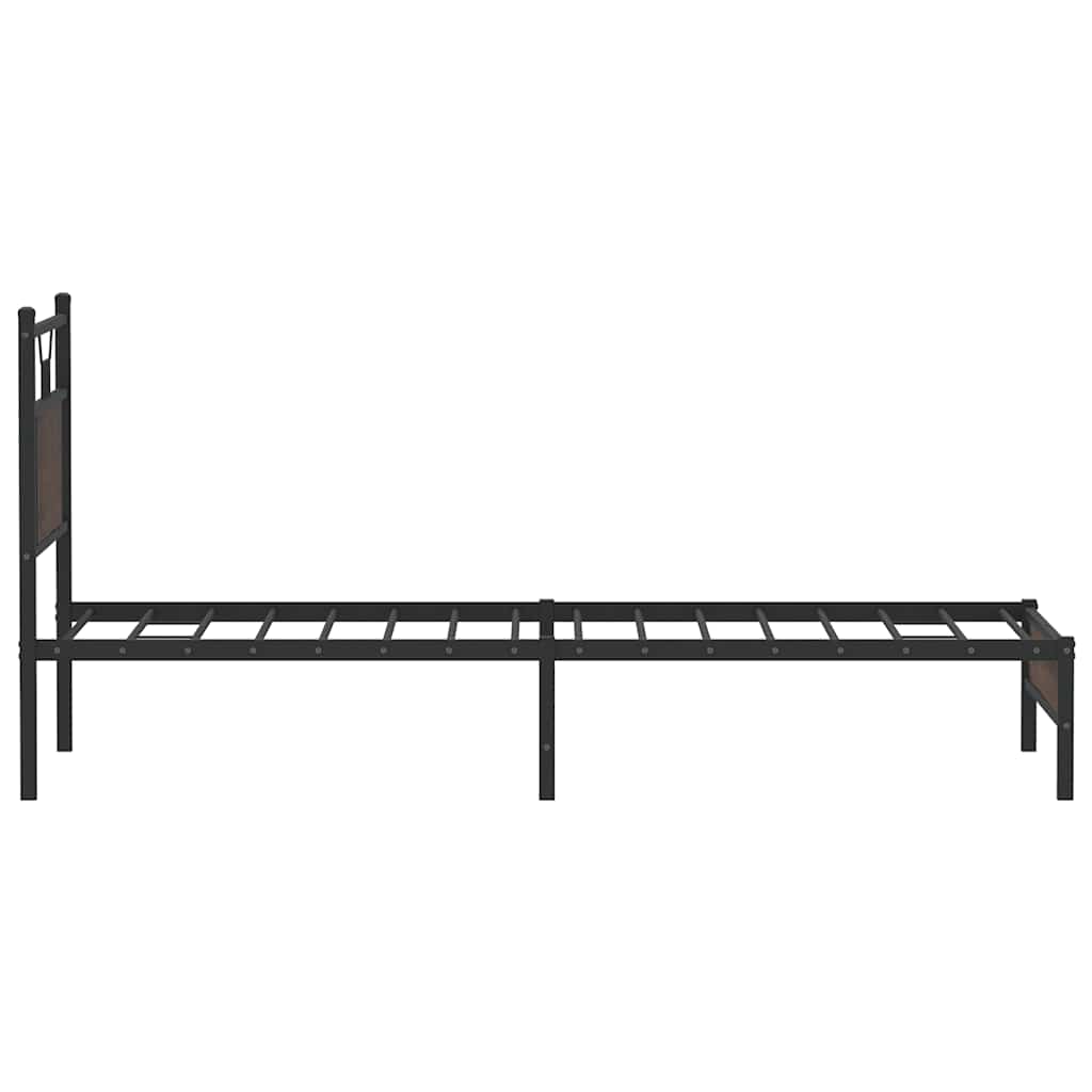 sengeramme 75x190 cm uden madras konstrueret træ brunt eg