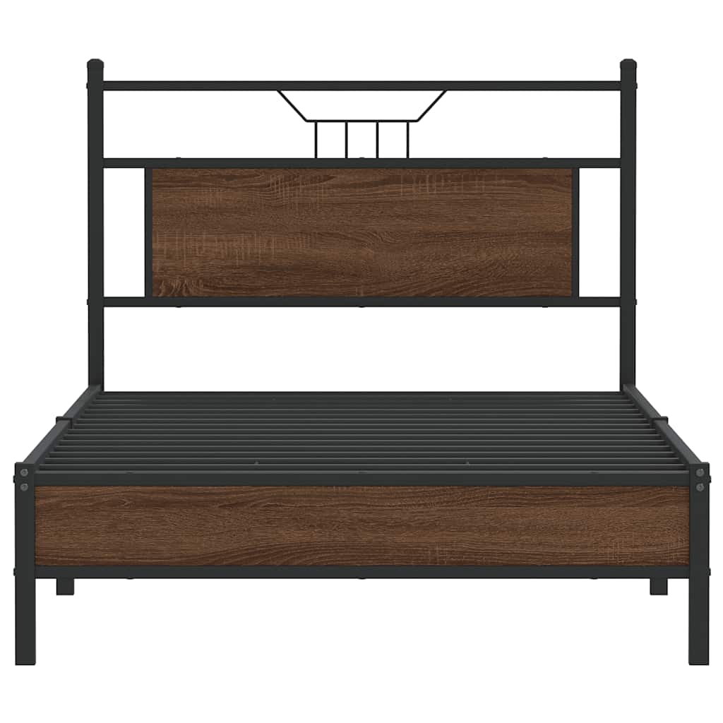 sengeramme 100x200 cm uden madras konstrueret træ brunt eg