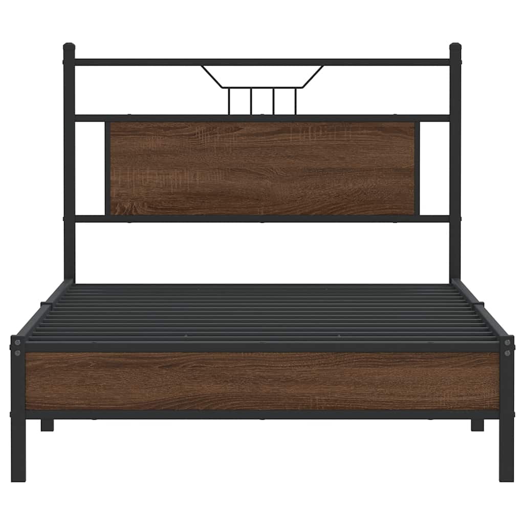 sengeramme uden madras 107x203 cm konstrueret træ brunt eg