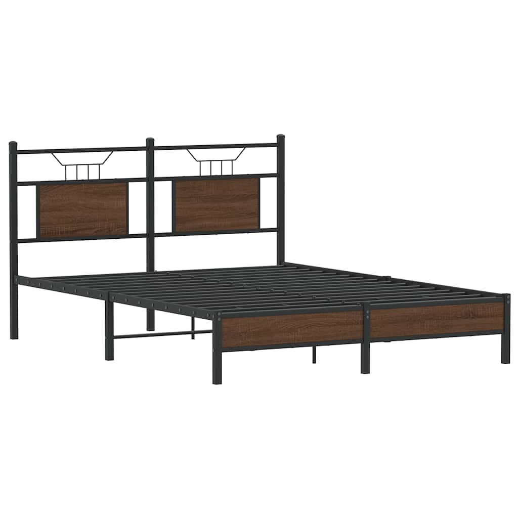 sengeramme 140x200 cm uden madras konstrueret træ brunt eg