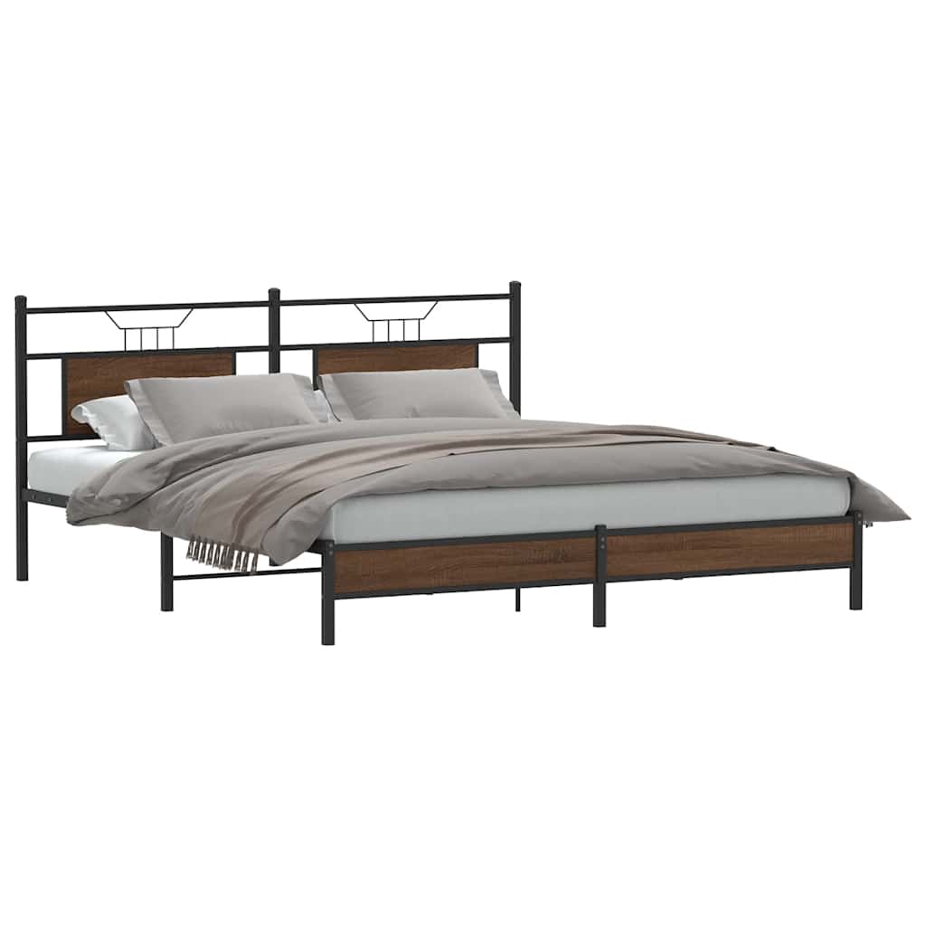 sengeramme uden madras 183x203 cm konstrueret træ brunt eg