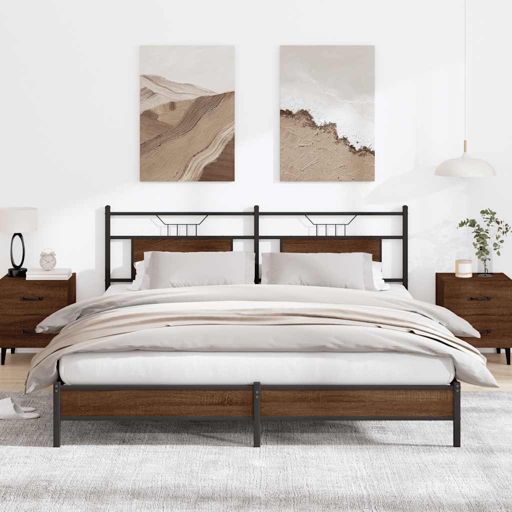 sengeramme uden madras 183x213 cm konstrueret træ brunt eg