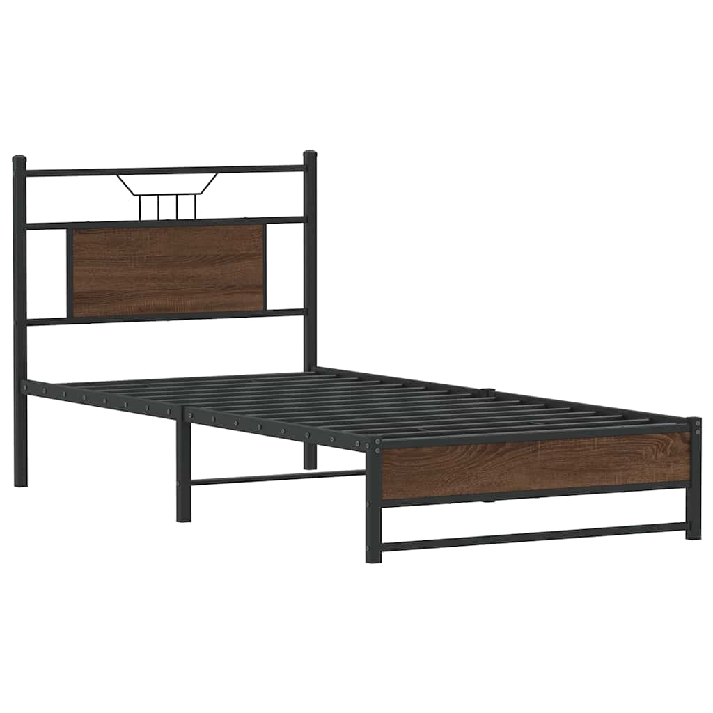 sengeramme 80x200 cm uden madras konstrueret træ brunt eg