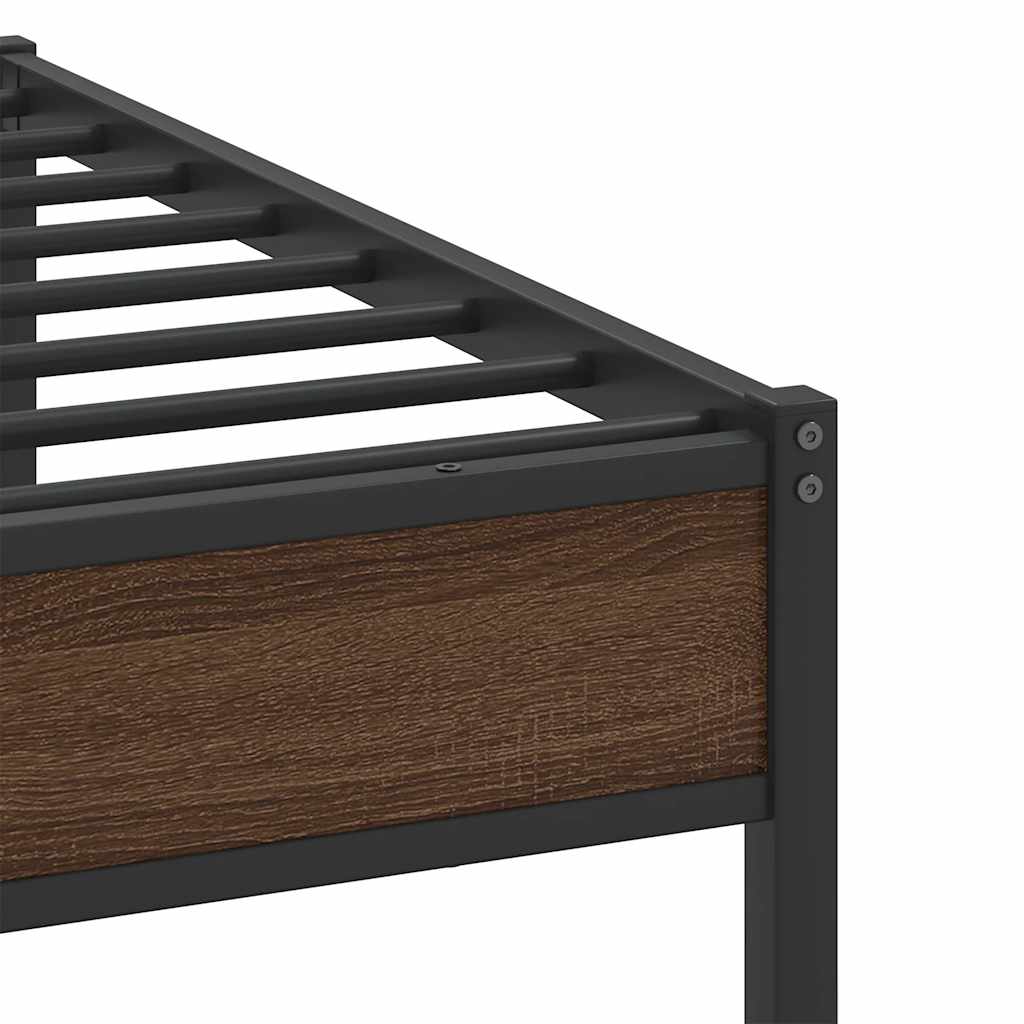 sengeramme 100x190 cm uden madras konstrueret træ brunt eg